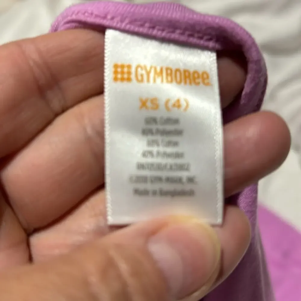 Gymboree xs 4 orchid short sleeve hi low hemline flip sequin lol/omg saying nwt